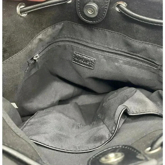 AFKOMST Bucket Bag Women’s‎ Drawstring Hobo Cosmetic Bag Black 11”H x 10”L x 5”W - Picture 6 of 6